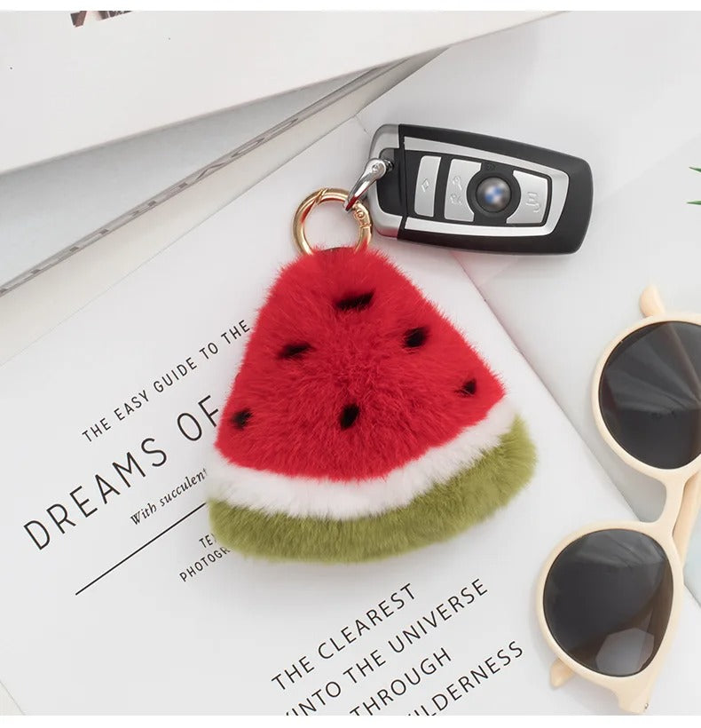 Cute Watermelon Plush Keychain
